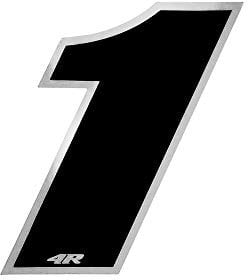 4R Quattroerre.it - 13001 - Numero Gara Adesivo per Moto 1, Nero, 10 x 13 cm