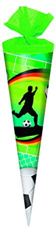 Schultüte / Zuckertüte / Länge: 35cm / rund / Fußball