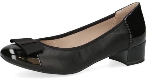 CAPRICE Damen Pumps Lack mit Blockabsatz, Schwarz (Black Comb), 36 EU