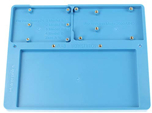 Makeronics 7 in 1 Blue RAB Holder for Raspberry Pi | Arduino | Solderless Breadboard, Base Plate with Rubber Feet for Raspberry Pi 4 Model B|3B+/B|2B+/B|Zero |Zero W and Arduino Mega 2560 | Uno R3
