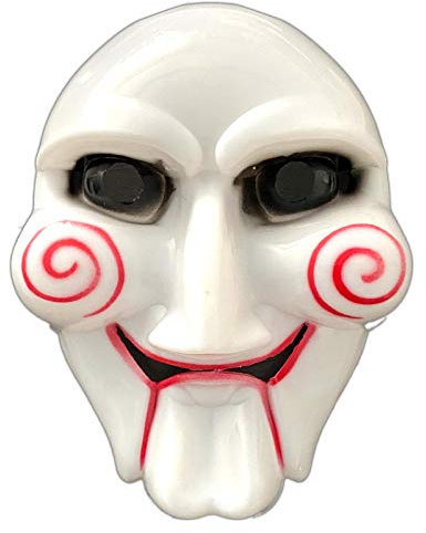 HAC24 Jigsaw Maske - Chucky Horror Gesichtsmaske für Halloween & Fasching - Unisex-Erwachsene