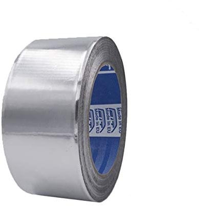 Nastro in alluminio alta temperatura per tubi stufa e canna fumaria (Bianco, 38 mm x 9 mt)