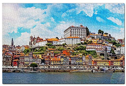Portugal Porto Jigsaw Puzzle for Adults 1000 Piece Wooden Travel Gift Souvenir