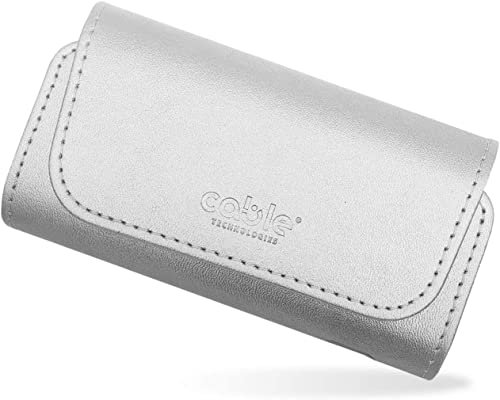 Cable Technologies Eco-Leather Case, Compatible with IQOS 3/3 Duo/2.4/2.4 Plus, Canvas and PU Leather Case, Iqos Organizer, Cover/Purse Electronic Cigarette Accessories (Luxury Silver)