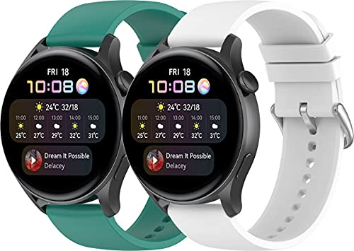 Shieranlee 22mm kompatibel mit Huawei Watch3 Armband,Silikon Armbänder für Huawei Watch3 pro Armband,Vantage M/M2,Letsfit IW2/Popglory Armband/BV-X1/BV-SW01/UMIDIGI Uwatch 3S/COROS Armband