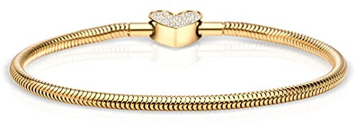 BERING Damen-Armband für Charms Edelstahl vergoldet 618-20-X0, Länge:17 cm