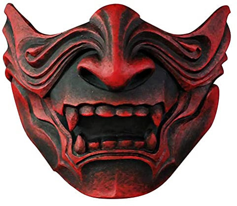 Stylebest Costume d'halloween Cosplay fantôme Masques faciaux, Masque Japonais samouraï Oni, Couverture de Visage de démon fantôme Cosplay Accessoires de déguisement d'halloween