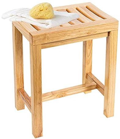 WL-ZZZ Holz Dusche/Badhocker | Badezimmer Anti-Rutsch-Sitzbank, Erwachsener Rasur Dusche Fußstütze Hocker SPA Badestühle, 42 × 28 × 50 cm für Innen- und Außenbereich geeignet