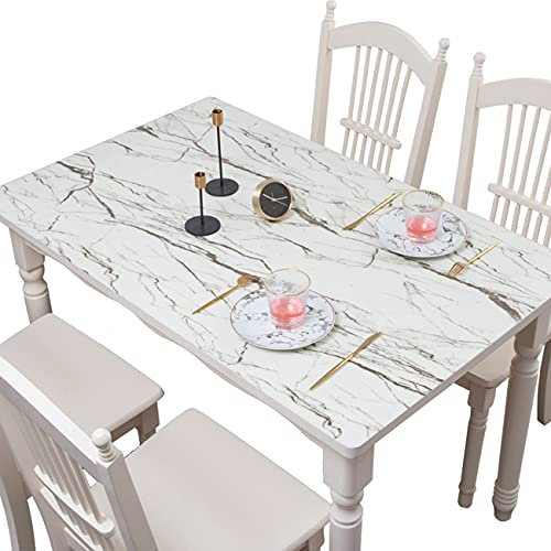 CIEEIN CIEHT Haushalt PVC Tischdecke Tischmatte Schreibtisch Tischfolie Schutzfolie Tischschutz Matte Wasserdicht Weiß 90 * 200cm