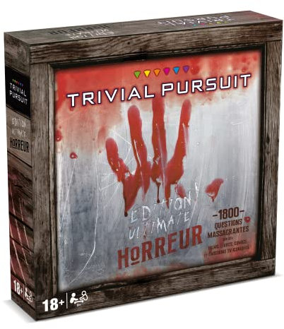 Winning Moves Trivial Pursuit Horreur 18 Ans+- Jeu Carte Enfant Horreur - Jeu Quizz - Jeu de Voyage - Jeu Educatif - Cartes Educatives - Jeux Quizz