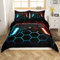 Spielen Bettbezug 135x200 Spieler Bettbezug für Jungen Mädchen Kinder Teens Weiche Mikrofaser Rot Blau Geometrie Waben Bettwäsche Set Gradient Spiel Controller Bettbezug + 1 Kissenbezug