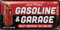 LANOLU Retro Blechschild Werkstatt Schild - GASOLINE GARAGE Service - Metall Poster als nostalgie Wanddeko für Motorradfahrer - KFZ Mechaniker Geschenk - vintage Deko Metallschild, 17x34cm