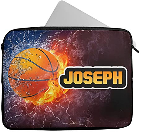 Personalised Any Name Basket ball Design Laptop Case Sleeve Tablet Bag Chromebook Gift 1325 (14-15 inch)