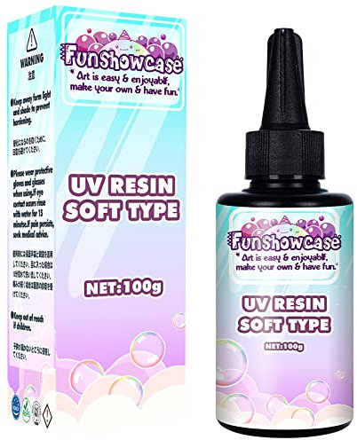 Funshowcase Transparent weich UV-Harz, Für DIY-Basteln Schmuck Verzierung 100 ml, 100 g