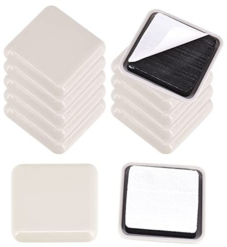 12Pcs Furniture Glides 40mm Self Adhesive Furniture Sliders Square Heavy Duty furniture Gliders Furniture Carpet Protectors Easy Slide Furniture Feet Appliance Sliders for Kitchen Appliances Sofa