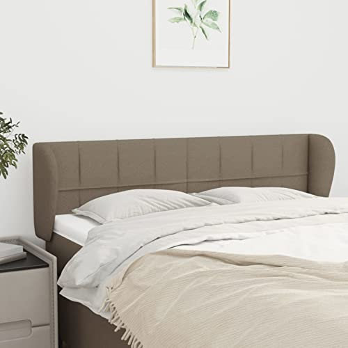 Tidyard Kopfteil mit Ohren Bettkopfteil Bett Kopfteil Kopfenden Betthaupt Kopfteil-Regal Bücherregal-Kopfteil für Bett Bettgestell Bettrahmen Schlafzimmer Taupe 147x23x78/88 cm Stoff