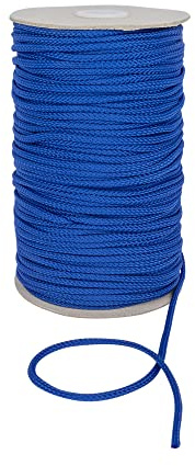 Durable Anorak Braided Cord - 4mm Wide Polyester Drawstring Cord Laces Hoodie String Jogger string clothing cord lace tying lanyard rope craft project by Discount Fabrics LTD (Royal Blue,5m)