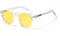 kachawoo Runde Sonnenbrille Polarisierte UV400 Mode Brillen für Männer Frauen TR90 Rahmen Sonnenbrille (clear with yellow)