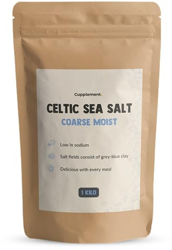 Cupplement Keltisches Meersalz 1 KG Grobes Salz - Celtic Sea Salt - Nicht Für die Salzmühle - Nicht Himalaya, Himalayasalz, Bio oder Feinmineralien - Herbamare - Reich an Magnesium, Kalzium, Kalium