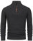 Indicode Herren INYassip Strickpullover mit Stehkragen | Pullover Herrenpulli mit Kragen und Reißverschluß Raven, S