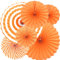 Hocansen 6PCS Hanging Paper Fans Set 8/12/16in Party Decoration Paper Fans Round Pattern Paper Garlands Decoration for Birthday Bridal Wedding Baby Shower Graduation Events(Orange/ZS)