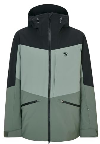 Ziener Herren TRIGLAV Ski-Jacke/Freeride | PFC frei, Wolle, wattiert, green mud, 52