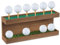Menkxi Rustikaler Golfballhalter aus Holz, 2 Etagen, 32,5 x 7,6 cm, Wandmontage, Vintage-Display, schwebendes Regal mit Golf-Tees zur Aufbewahrung