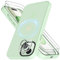 Mootobo for iPhone 15 Case 4 in 1 Strong Magnetic with 2 Screen Protector and Lens Protector Compatible with MagSafe, Anti-Scratch Matte Back Slim Shockproof Phone Case 6.1 Inch, Light Green