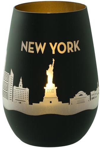 Goodtimes Windlicht New York Skyline (Schwarz & Gold)