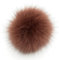 Wisafory Fuchs Pelz Pompon Ball Fellbommel Bommelbälle Bommel Flauschige Pom Pon Fuchs Plüschbälle Fellpompon zum Basteln Bommeln Zubehör für Mützen Beanies und Tasche Braun