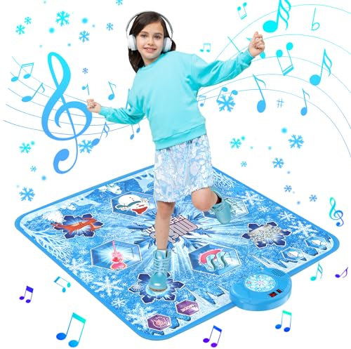 LEAPRCSTORE Dance Mat for Girls - Dance Pad Toys Gifts with 6 Game Modes, Built-In Music and LED Lights, Music Play Mat Christmas Birthday Gift for 3 4 5 6 7 8 9+ Year Old Kids