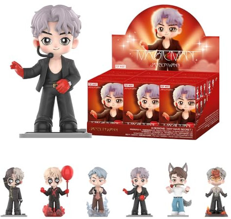 POP MART Jackson Wang Magic Man Series Figures 6PC Actionfiguren Sammelfiguren und Sammler Kunstspielzeug Spielzeug Figuren Geschenk