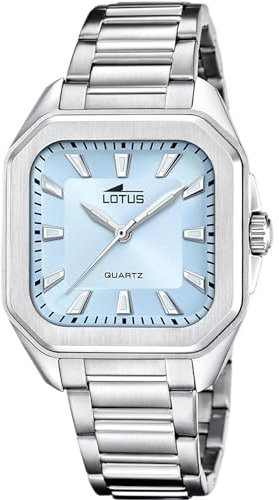 Montre Lotus pour Femme 18967/4 Square Series Boîtier en Acier Inoxydable Gris Bracelet en Acier Inoxydable Gris