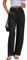Fakanhui Pantaloni da lavoro casual da donna, in lino, stile casual, a gamba dritta, a gamba larga, in cotone e lino, nero, S