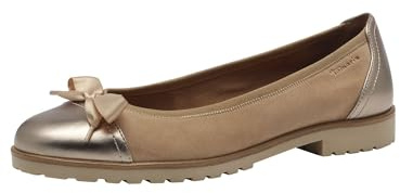 Tamaris Damen Ballerinas Leder, beige, 42 EU