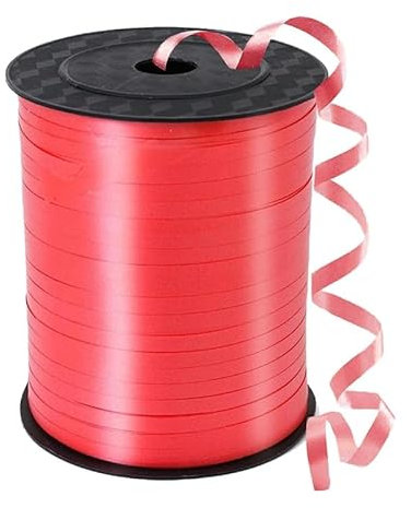 CHJENYI 450 Meter/500 Yard Schleifenband, Balloon Ribbon Curling Band-Ballon Schnur,Geschenkband,Weihnachten Neujahr Partydeko,Basteln, Hochzeitsdeko,Geschenkverpackung (Rot)