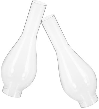 Mikinona 2Piezas Lámpara de Queroseno Reemplazo de Pantalla Transparente de Chimenea de Vidrio para Lámpara de Aceite Accesorios para Lámpara de Keroseno Cubierta Clara para Lámpara de Aceite