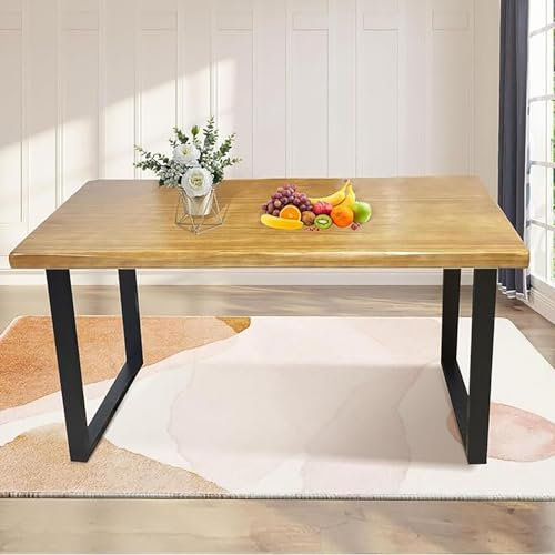 Farmhouse Esstisch aus Massivholz, groß, rechteckig, mit Metallbeinen, für 4 bis 6 Personen