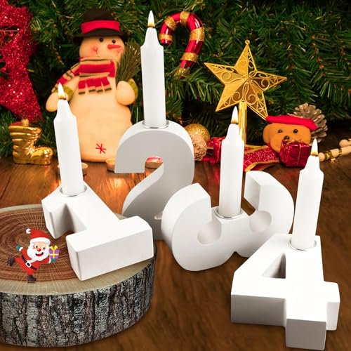 4 Stück Adventszahlen Kerzenhalter, 1-4 Zahlen Kerzenständer, Advent Zahlen Kerzen, Holz Kerzenhalter, Kerzenhalter für Advent, Feiertage Valentinstag Haus Kerzen Dekoration