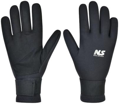 NEO-SPLASH Neopren Tauchhandschuhe, 3mm Warme Tauchhandschuhe, Flexibel Schwimmhandschuhe mit Anti-Rutsch Partikeln Erwachsene (schwarz, L)