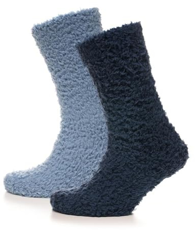 A2Z Mens 2 Pack Teddy Socks Fleece Cuddly Soft Sock Stylish Durable Comfortable For Daily Wear Warm Thick Cosy Socks UK Shoe Size 7-11