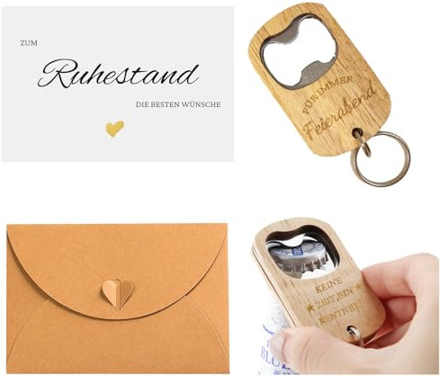 Apribottiglie Legno Regalo Pensione