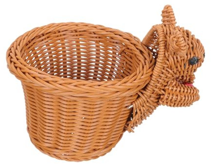 PRETYZOOM Corbeille de fruits écureuil panier en jonc de mer paniers tressés en rotin panier de fruits kitchen storage basket panier de rangement de table corbeille à Brown Réutilisable