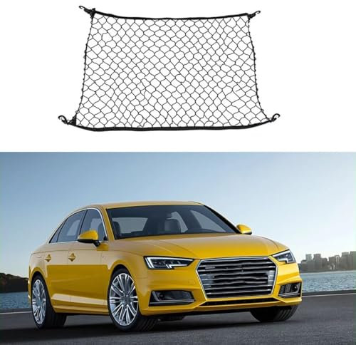 LeiBaOF Auto Kofferraumnetz Für Audi A4 B9 2008-2023,Einstellbar Elastisches Cargo Mesh Auto Organizer für Kofferraum