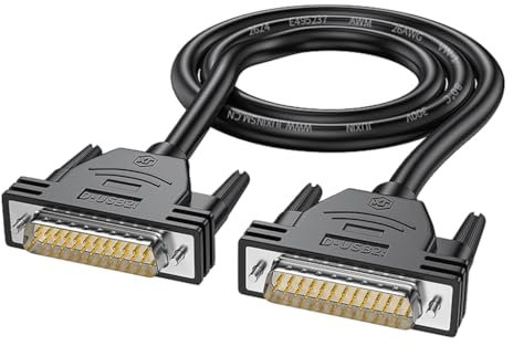 Cable de extensión serie DB25 de 50 cm-10 m de largo para computadoras e impresoras, 26 AWG, conectores D-SUB de 25 pines, línea de cable