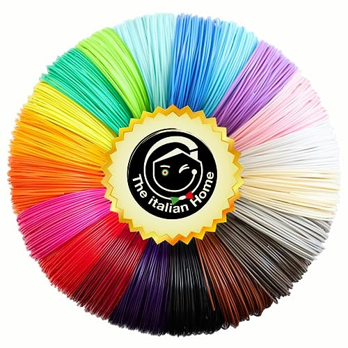 The Italian Home® Filamento Penna 3D, 30 Colori Penna 3d (oro e argento inclusi), 30 filamenti per Penna 3 d 1.75mm, Filamento 3d, Filamenti penna per stampa 3d (30 COLORI 150, Metri)