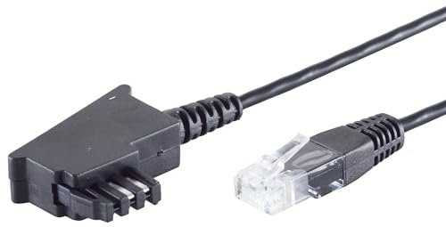 1aTTack.de 1x 0,5m - Routerkabel TAE-F auf RJ45 (8P2C) TAE Kabel Anschlusskabel Router an Telefondose kompatibel mit DSL VDSL ADSL Fritzbox Internet - schwarz