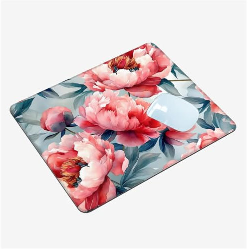 Tapis de Souris, Tapis Souris Rétro Sous Main Bureau 240x200x3mm Sous Main Pivoine Mouse Pad Imperméable, Ultra Mince Base Caoutchouc Antidérapante, Portable, Accessoire Bureau Gaming, Cadeaux T1-1279