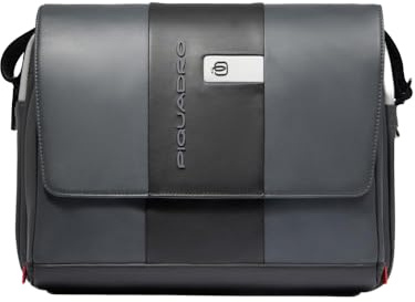 PIQUADRO – Borsa Messenger - Porta PC 14 – In Pelle – Uomo - Colore Grigio