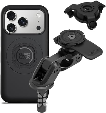 Quad Lock Support Téléphone pour Fourche de Moto Pro avec Amortisseur de Vibrations et Coque MAG pour iPhone 17 Pro